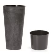 Květináč TUBUS SLIM BETON EFFECT s vkladem 40 cm - barva: antracit