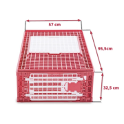 Prepravný box na hydinu B2 – 2 dvierka, 95,5x57x32,5 cm