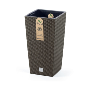 Květináč RATO SQUARE ECO WOOD s vkladem 24 cm - barva: káva ECO