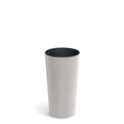Květináč LAMIA SLIM ECO WOOD 20 cm - barva: bílá ECO
