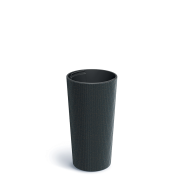 Květináč LAMIA SLIM ECO WOOD 20 cm - barva: antracit ECO