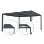 Bioklimatická pergola G21 Austin 4x4 m, antracitová hliníková