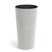 Květináč LAMIA SLIM ECO WOOD 30 cm - barva: bílá ECO