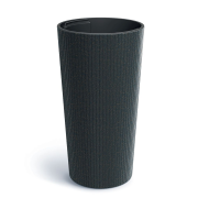 Květináč LAMIA SLIM ECO WOOD 30 cm - barva: antracit ECO