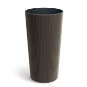 Květináč LAMIA SLIM ECO WOOD 30 cm - barva: káva ECO