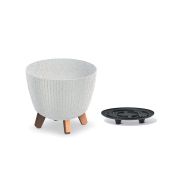 Květináč LAMIA ECO WOOD 28,8 cm - barva: bílá ECO