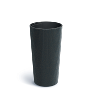 Květináč LAMIA SLIM ECO WOOD 25 cm - barva: antracit ECO