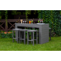GENIALE záhradný barový nábytok šedý technorattan stôl (hliník) 6 hokers
