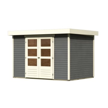 drevený domček KARIBU ASKOLA 4 (91430) tm. sivý