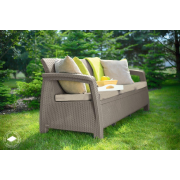 Záhradný nábytok Keter Corfu love seat max trojsedačková pohovka cappuccino