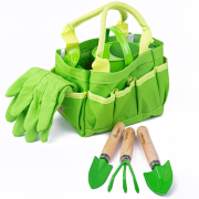 Záhradné náradie Bigjigs Toys v plátennej taške zelený