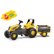 Šliapací traktor Rolly Toys Junior s Farm vlečkou - žltý