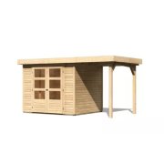 drevený domček KARIBU ASKOLA 3 + prístavok 150 cm (23491) natur LG3227