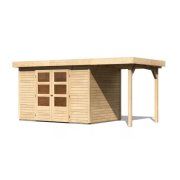 drevený domček KARIBU ASKOLA 4 + prístavok 150 cm (23498) natur LG3255