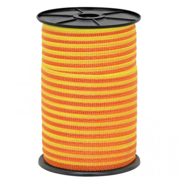 Páska pre elektrický ohradník, priemer 10 mm, 250 m, žlto-oranžové