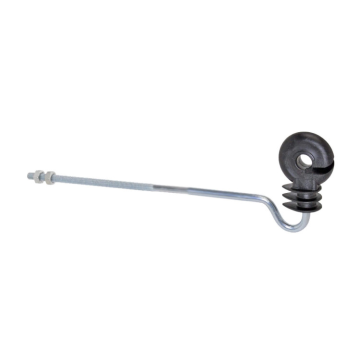 Kruhový izolátor pre predsadené ohrady so zahnutou podperou, dĺžka 22 cm, závit M6 - 10 ks