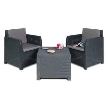 DIANA 2 SEATER zahradní plastový set - grafit
