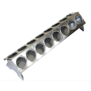 Žľabové krmítko kovové pre hydinu - 30 cm - kruhové diery - 032.10