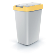 Odpadkový koš COMPACTA Q FLAP popelavý se světle žlutým víkem, objem 12l