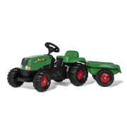 Šliapací traktor Rolly Toys Kid s vlečkou - zeleno-červený Akční