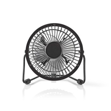 Ventilátor Nedis FNDK1BK10 stolní USB, 10 cm, 2,5 W, kovový, černý