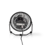 Ventilátor Nedis FNDK1BK10 stolní USB, 10 cm, 2,5 W, kovový, černý