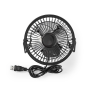 Ventilátor Nedis FNDK1BK10 stolní USB, 10 cm, 2,5 W, kovový, černý