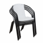 Záhradná stolička, biela/čierna, BERGOLA