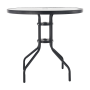 Jedálenský stôl, čierna oceľ/tvrdené sklo, BORGEN TYP 2