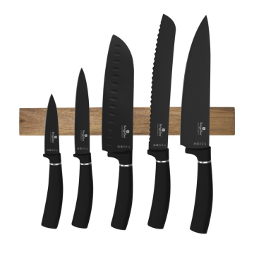 Sada nožov Berlingerhaus s magnetickým držákem 6 ks Matte Black Collection