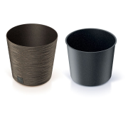 Květináč FURU ROUND LOW ECO WOOD 30 cm - barva: káva ECO