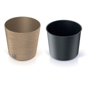 Květináč FURU ROUND LOW ECO WOOD 30 cm - barva: naturo ECO