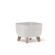Květináč GRACIA SQUARE ECO WOOD 24 cm - barva: bílá ECO