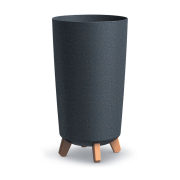 Květináč GRACIA TUBUS SLIM ECO WOOD 23,9 cm - barva: antracit ECO