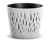 Květináč SANDY ROUND ECO WOOD 12,8 cm - bílá ECO