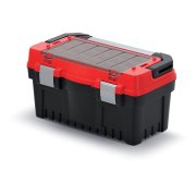 Kufr na nářadí s kov. držadlem a zámky EVO  476x260x256 mm (krabičky) - barva: červená
