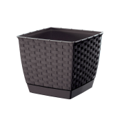 Květináč hranatý RATOLLA SQUARE 22 cm - barva: umbra