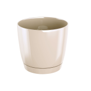 Květináč COUBI ROUND P s miskou 13,5 cm - barva: krémová