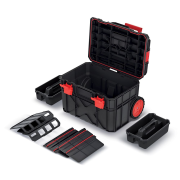 Kufr na nářadí s transp. kolečky X BLOCK PRO 546x380x400 mm - barva: černá