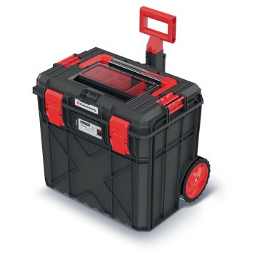 Kufr na nářadí s transp. kolečky X BLOCK ALU LOG černý 546x380x510 mm - barva: černá