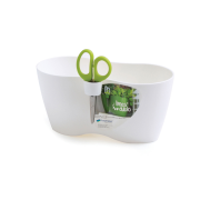 Květináč s nůžkami LIMES DUBLO 25 cm - barva: bílá