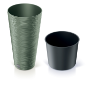 Květináč FURU SLIM  25 cm - barva: zemitě zelená