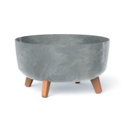 Květináč GRACIA LOW BETON EFFECT 38 cm - barva: šedá