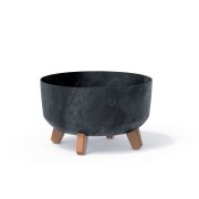 Květináč GRACIA LOW BETON EFFECT 28,5 cm - barva: antracit
