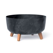 Květináč GRACIA LOW BETON EFFECT 38 cm - barva: antracit