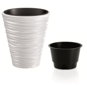 Květináč SAND s vkladem 38,8 cm - barva: bílá