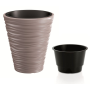 Květináč SAND s vkladem 34,5 cm - barva: mocca