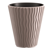 Květináč SANDY s vkladem 39 cm - barva: mocca