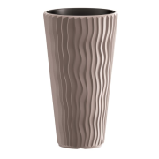 Květináč SANDY SLIM s vkladem 29,7 cm - barva: mocca