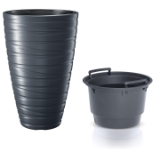 Květináč vysoký s vkladem MAZE 37,5 cm - barva: antracit
